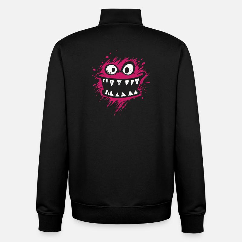 Petits Monstres : Éclaboussant joyeusement Monstermond - Sweat zippé unisexe en coton bio Stanley/Stella - noir