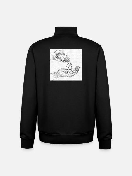 Music is my medicine - Unisex Organic Zip Sweatshirt by Stanley/Stella - black