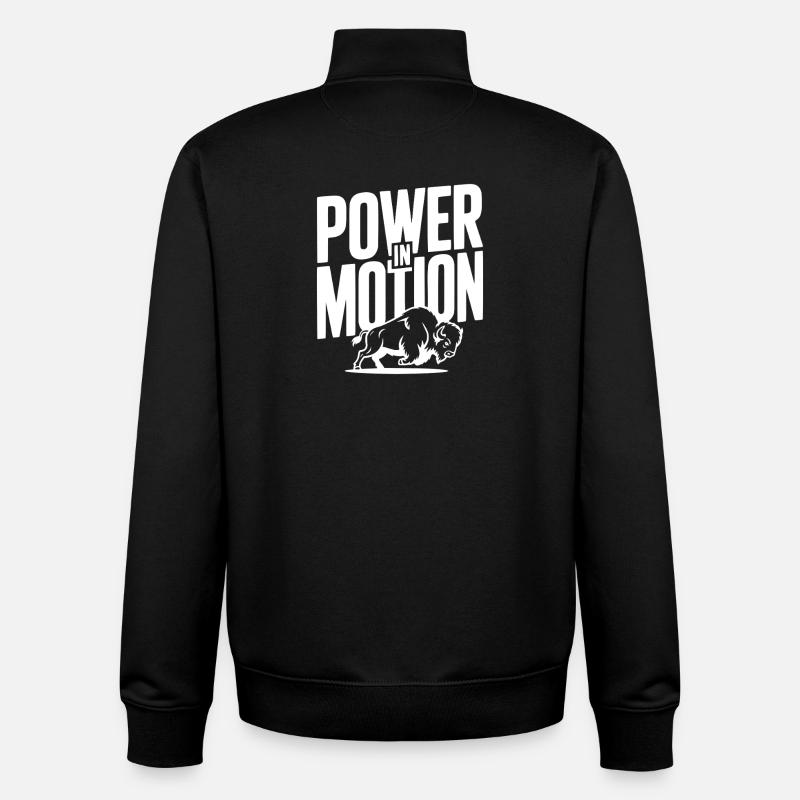 Puissance en mouvement - Sweat zippé unisexe en coton bio Stanley/Stella - noir