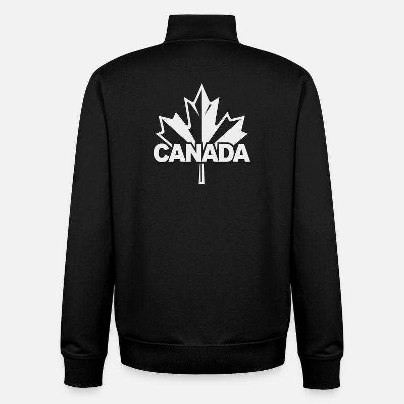 Canada Maple Leaf Logo - Unisex Organic Zip Sweatshirt by Stanley/Stella - black