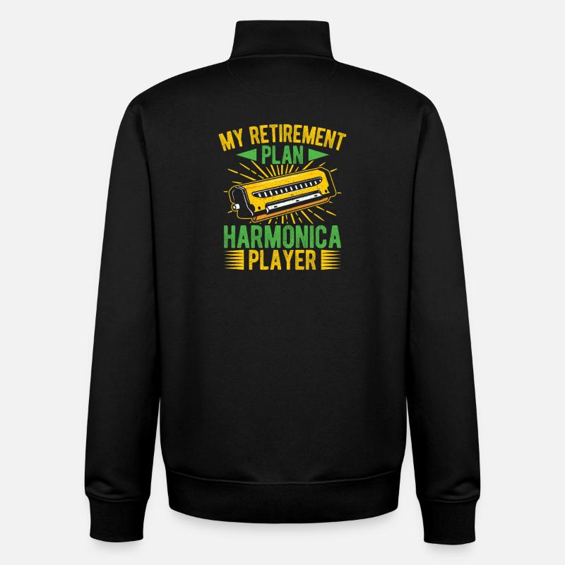 Funny Harmonica Player Retirement Plan Player - Unisex Organic Zip Sweatshirt von Stanley/Stella - Schwarz