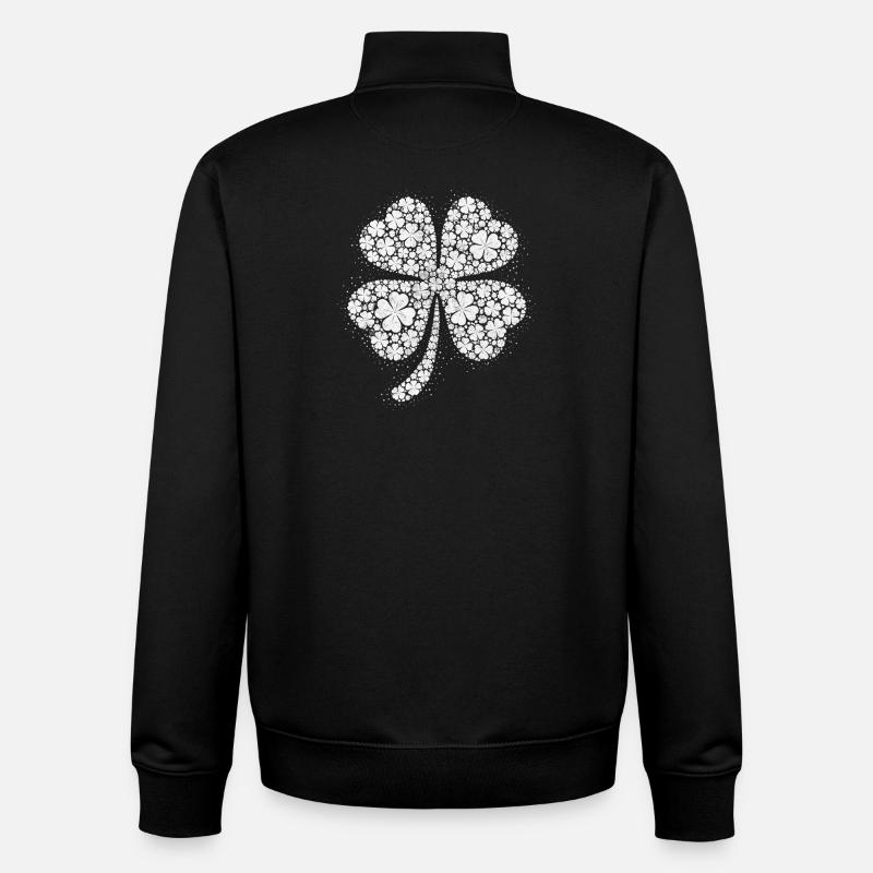 Vierblättriges Punktdesign Kleeblatt - Unisex Organic Zip Sweatshirt von Stanley/Stella - Schwarz