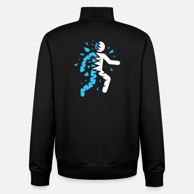 Blue exploded silhouette - Unisex Organic Zip Sweatshirt by Stanley/Stella - black