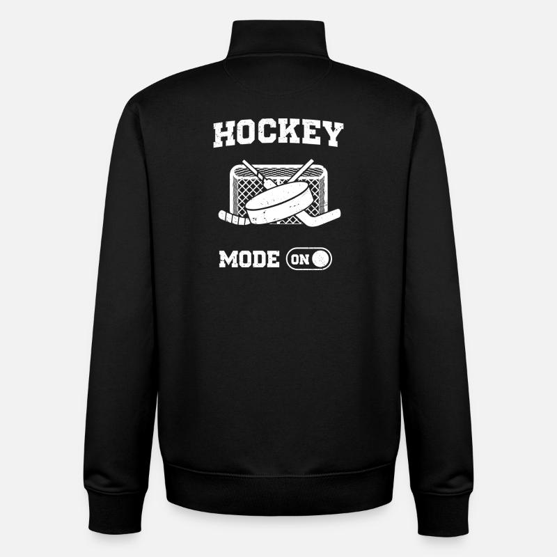 Mode Hockey Activé - Sweat zippé unisexe en coton bio Stanley/Stella - noir