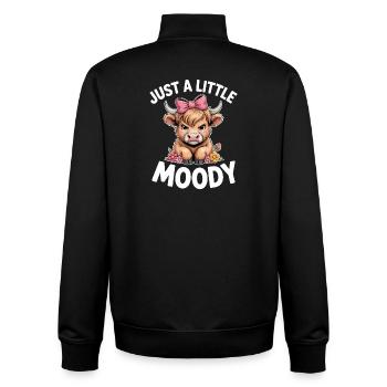 Highland Cattle Sayings Moody Funny Gift - Unisex Organic Zip Sweatshirt by Stanley/Stella - black - Back - AI Model Male 185 light (185cm)