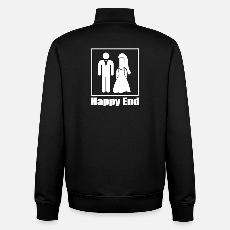 The true happy ending wedding - Unisex Organic Zip Sweatshirt by Stanley/Stella - black