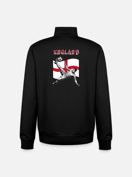 Football England Flag Overhead Kick - Unisex Organic Zip Sweatshirt by Stanley/Stella - black