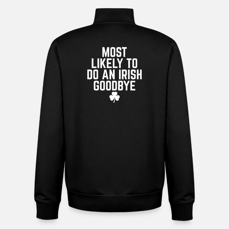 Höchstwahrscheinlich irisches Goodbye - Unisex Organic Zip Sweatshirt von Stanley/Stella - Schwarz