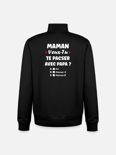 Mor, vil du indgå i et registreret partnerskab med far? - Stanley/Stella unisex sweatshirt med lynlås i økologisk - sort