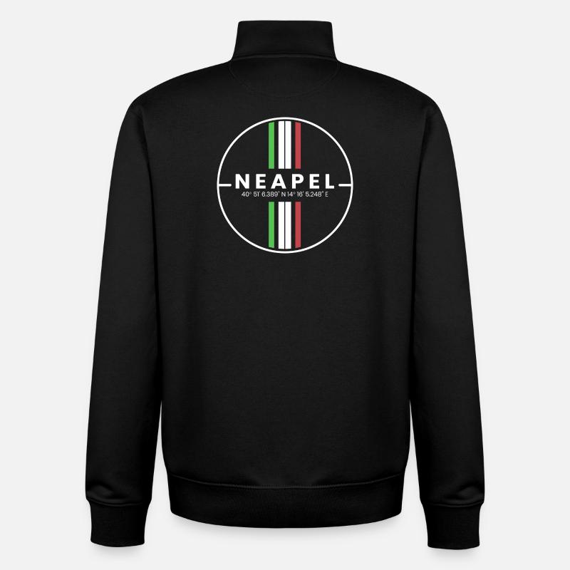 Naples Coordinates - Unisex Organic Zip Sweatshirt by Stanley/Stella - black