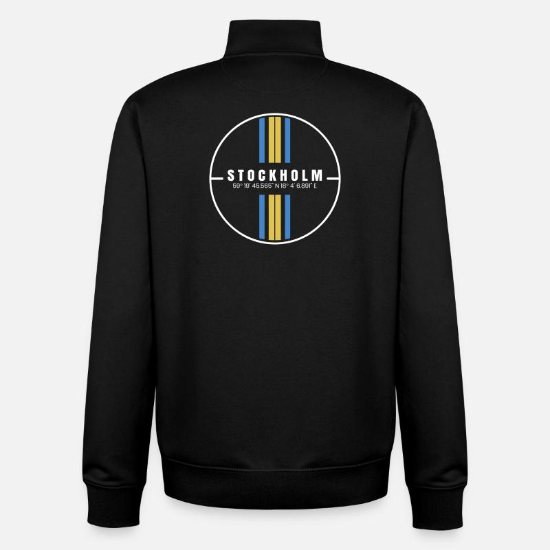 Stockholm Coordinates - Unisex Organic Zip Sweatshirt by Stanley/Stella - black