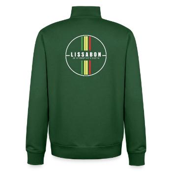 Lisbon Coordinates - Unisex Organic Zip Sweatshirt by Stanley/Stella - bottle green - Back - AI Model Male 185 dark (185cm)