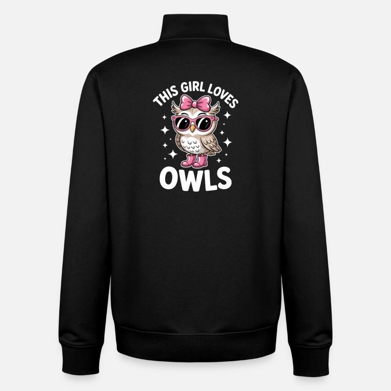 Eule Sprüche Eulen Lustiges Eulen Geschenk - Unisex Organic Zip Sweatshirt von Stanley/Stella - Schwarz