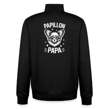 Papillon Sprüche Hunde Lustiges Papillon Geschenk  - Unisex Organic Zip Sweatshirt von Stanley/Stella - Schwarz - Hinten - AI Model Male 185 light (185cm)
