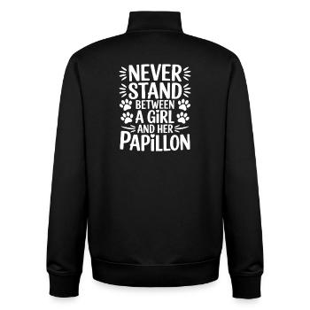 Papillon Sprüche Hunde Lustiges Papillon Geschenk  - Unisex Organic Zip Sweatshirt von Stanley/Stella - Schwarz - Hinten - AI Model Male 185 light (185cm)