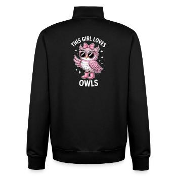 Eule Sprüche Eulen Lustiges Eulen Geschenk - Unisex Organic Zip Sweatshirt von Stanley/Stella - Schwarz - Hinten - AI Model Male 185 light (185cm)