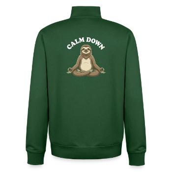 Silent Sloth Meditation Moment - Unisex Organic Zip Sweatshirt by Stanley/Stella - bottle green - Back - AI Model Male 185 dark (185cm)