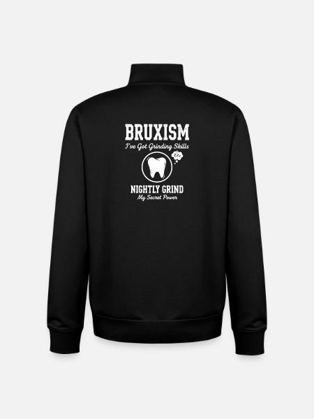Bruxism Nightly Grind Superpower Teeth Grinding - Unisex Organic Zip Sweatshirt by Stanley/Stella - black