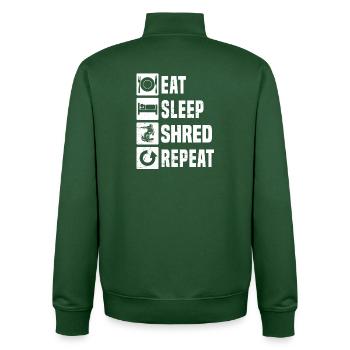 Message de snowboard clair - Sweat zippé unisexe en coton bio Stanley/Stella - vert bouteille - Dos - AI Model Male 185 dark (185cm)