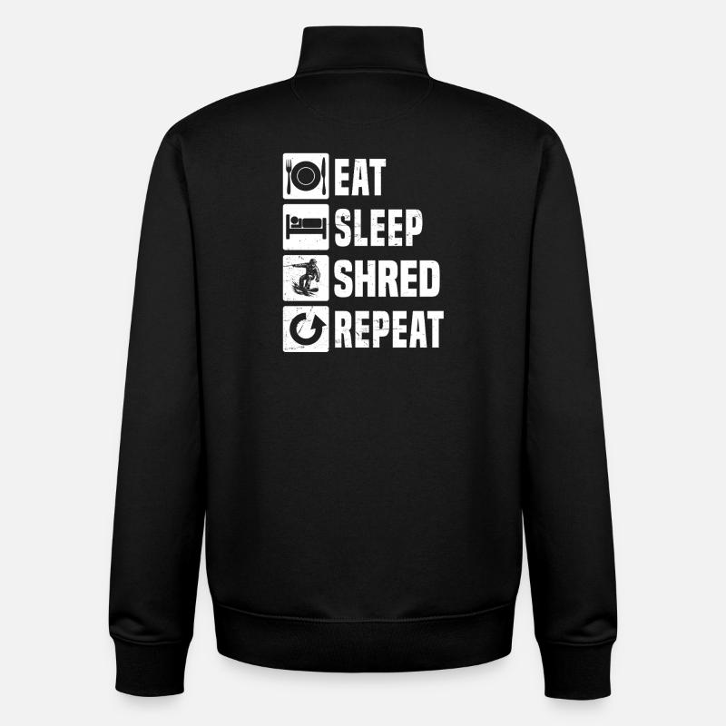 Klare Snowboard Botschaft - Unisex Organic Zip Sweatshirt von Stanley/Stella - Schwarz