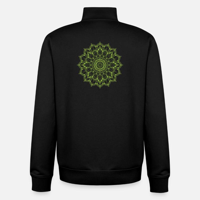 mandala - Sweat zippé unisexe en coton bio Stanley/Stella - noir