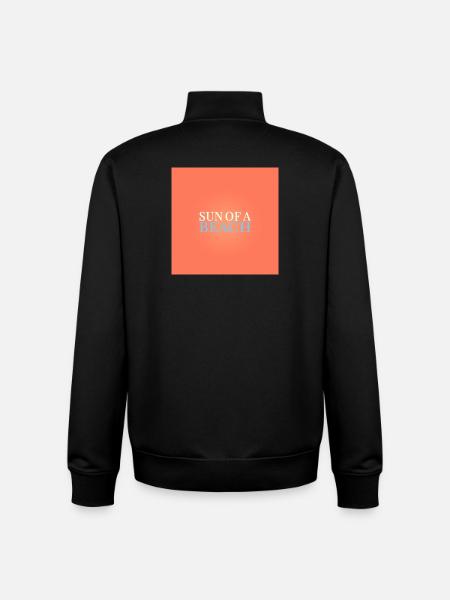 Soleil d’une plage – Style estival espiègle - Sweat zippé unisexe en coton bio Stanley/Stella - noir