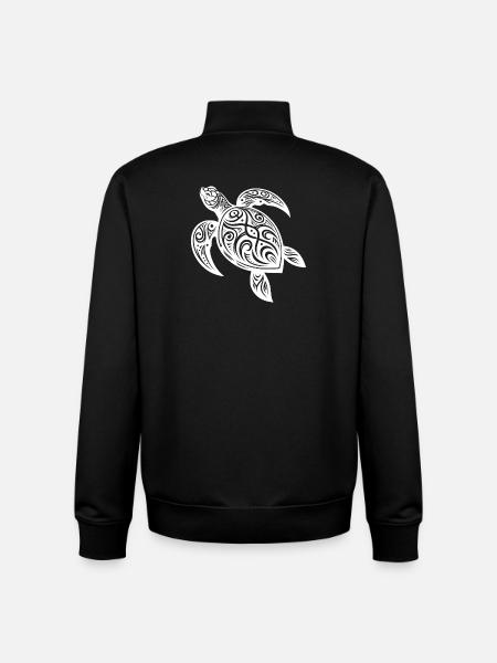 Tribal Turtle Mystical Nature and Geometry - Unisex Organic Zip Sweatshirt by Stanley/Stella - black