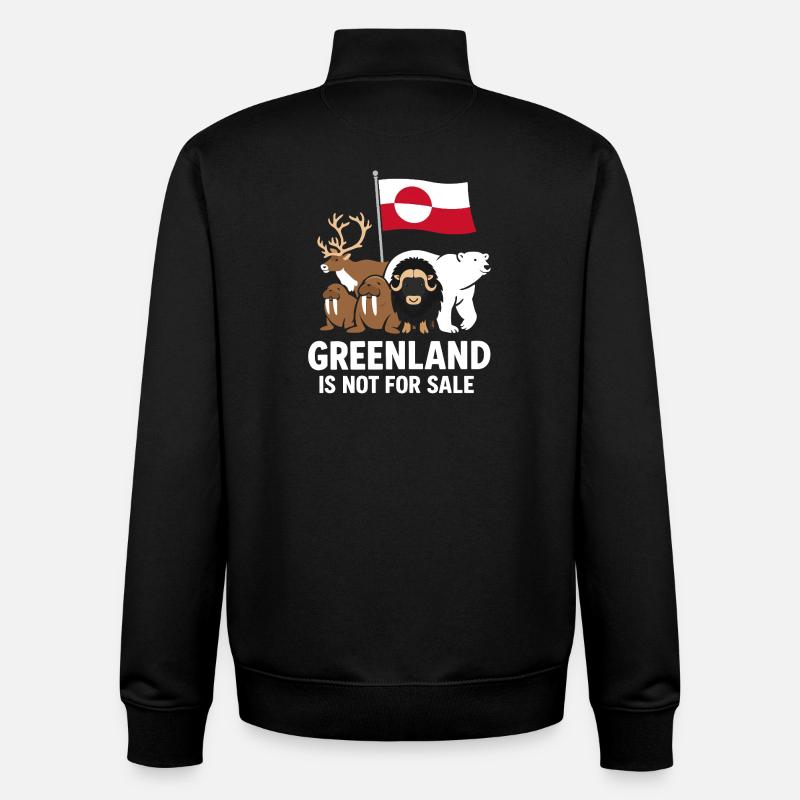 Greenland Pas À Vendre - Sweat zippé unisexe en coton bio Stanley/Stella - noir