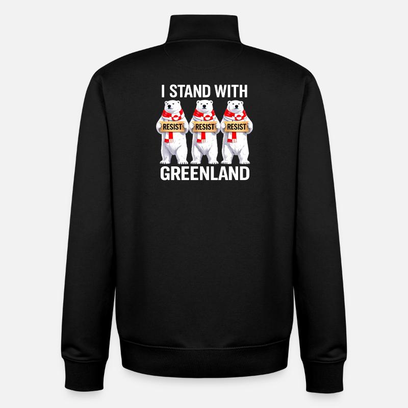 Grönlandisches Eisbären-Trio - Unisex Organic Zip Sweatshirt von Stanley/Stella - Schwarz