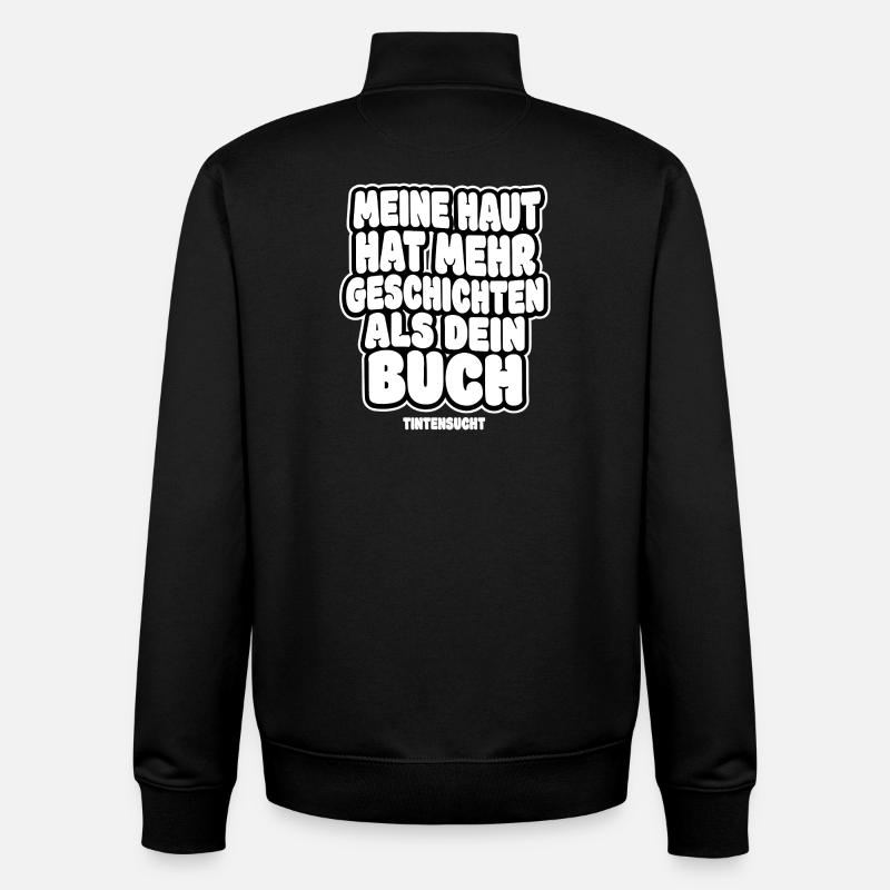 Ma peau a plus d’histoires - Sweat zippé unisexe en coton bio Stanley/Stella - noir