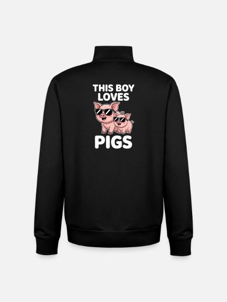 Pig Sayings Pig Funny Pigs Gift - Unisex Organic Zip Sweatshirt by Stanley/Stella - black