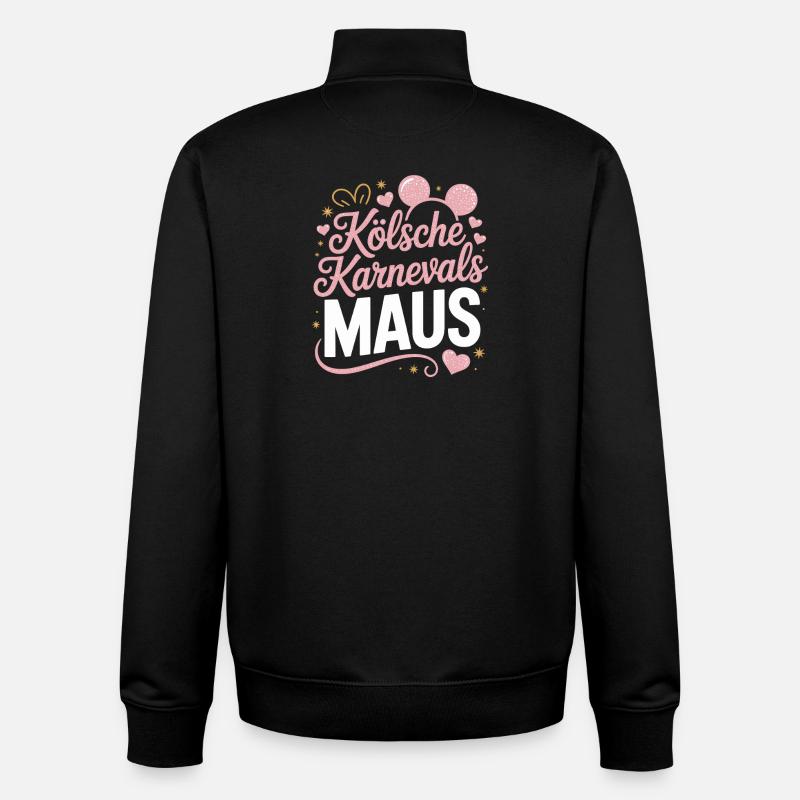 Kölsche Karnevalsmaus Karneval Köln Kölner Maus - Unisex Organic Zip Sweatshirt von Stanley/Stella - Schwarz