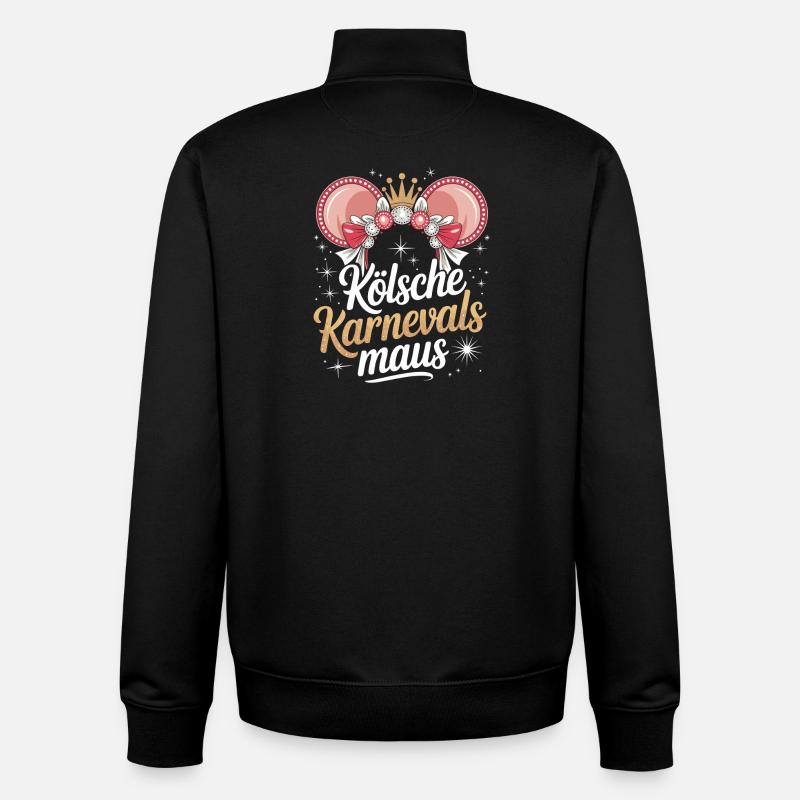 Kölsche Karnevalsmaus Karneval Köln Kölner Maus - Unisex Organic Zip Sweatshirt von Stanley/Stella - Schwarz
