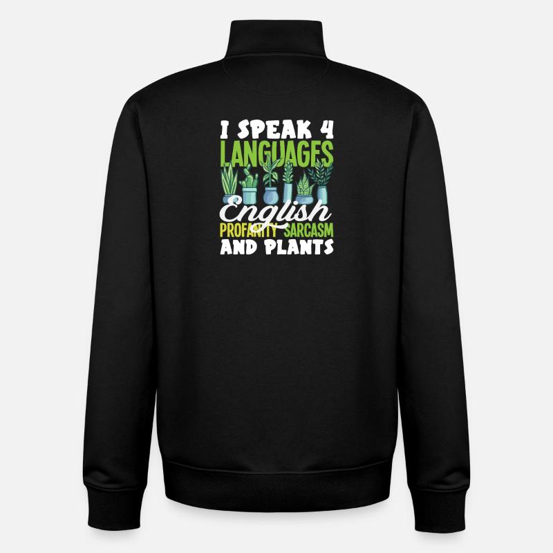 Sprich 4 Sprachen Englisch Sarkasmus - Unisex Organic Zip Sweatshirt von Stanley/Stella - Schwarz
