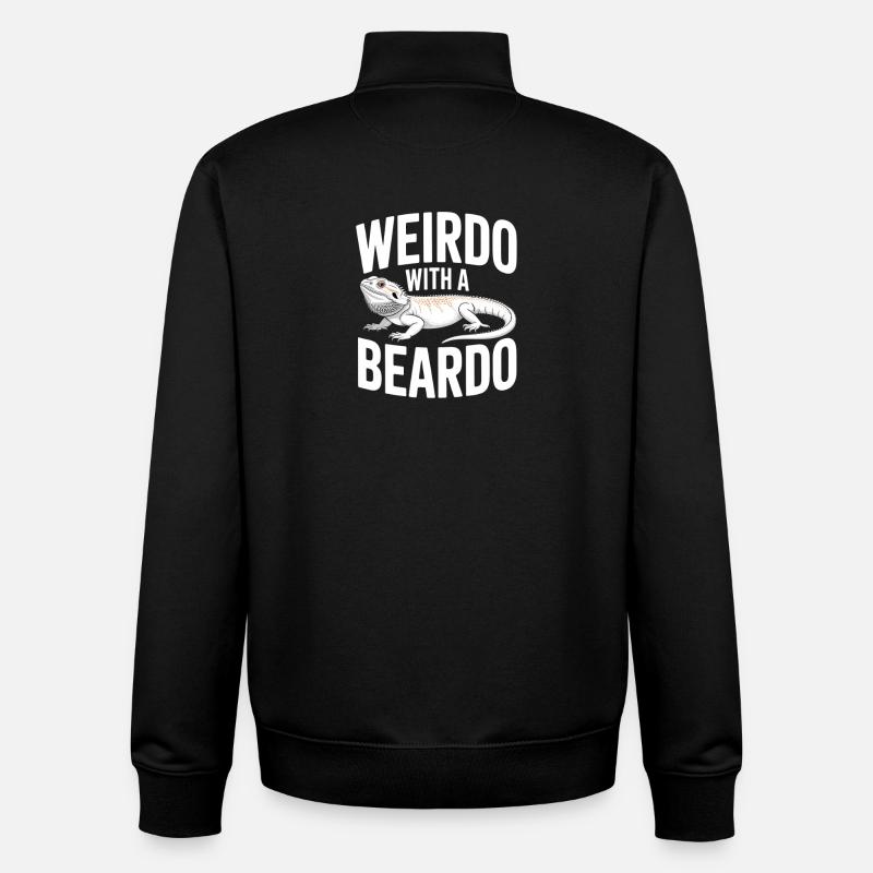 Weirdo Beardo Lizard Tee - Unisex Organic Zip Sweatshirt by Stanley/Stella - black