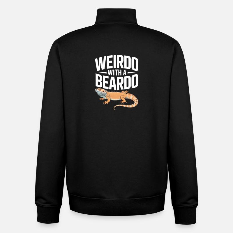 Un Drôle avec un Beardo - Sweat zippé unisexe en coton bio Stanley/Stella - noir