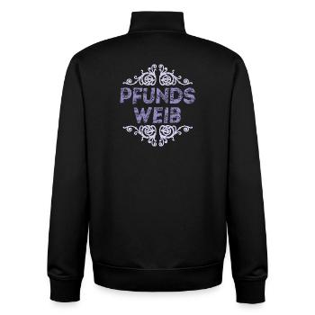 Pfundsweib - Unisex Organic Zip Sweatshirt von Stanley/Stella - Schwarz - Hinten - AI Model Male 185 light (185cm)