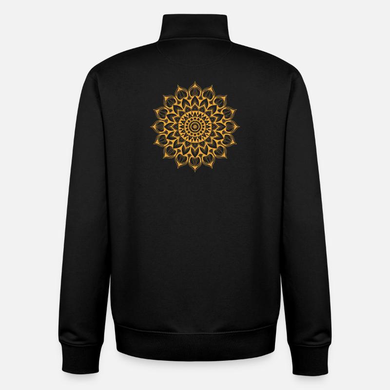 mandala - Sweat zippé unisexe en coton bio Stanley/Stella - noir