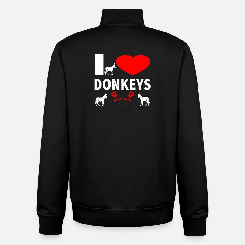 âne - Sweat zippé unisexe en coton bio Stanley/Stella - noir