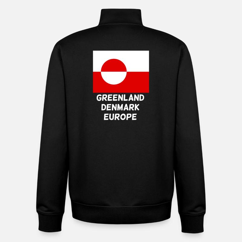 Groenland, Danemark, Europe Drapeau - Sweat zippé unisexe en coton bio Stanley/Stella - noir