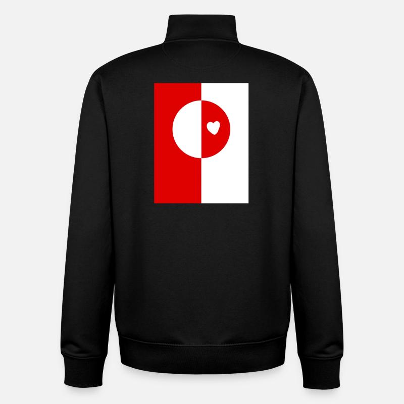 Drapeau du Groenland - Sweat zippé unisexe en coton bio Stanley/Stella - noir