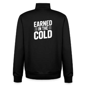 Gagné dans le froid - Sweat zippé unisexe en coton bio Stanley/Stella - noir - Dos - AI Model Male 185 light (185cm)
