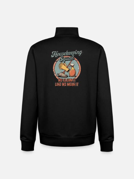 Funny Cleaning Design - Unisex Organic Zip Sweatshirt by Stanley/Stella - black