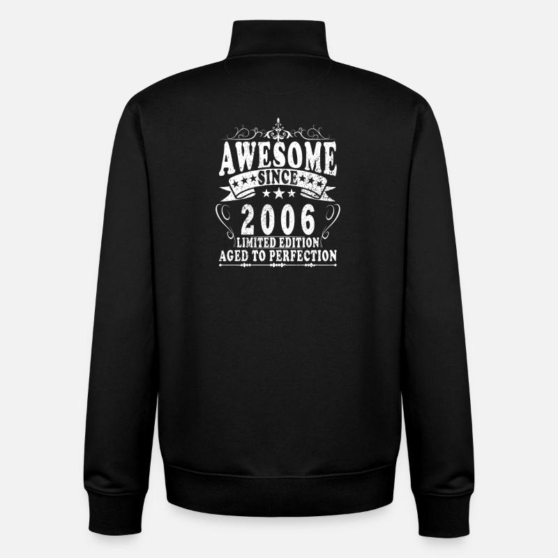 2006 Né 20e anniversaire - Sweat zippé unisexe en coton bio Stanley/Stella - noir