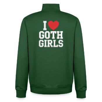Ich liebe Goth Girls - Unisex Organic Zip Sweatshirt von Stanley/Stella - Flaschengrün - Hinten - AI Model Male 185 dark (185cm)