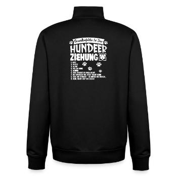 Basic Commands of Dog Training Dog Motif - Unisex Organic Zip Sweatshirt by Stanley/Stella - black - Back - AI Model Male 185 light (185cm)