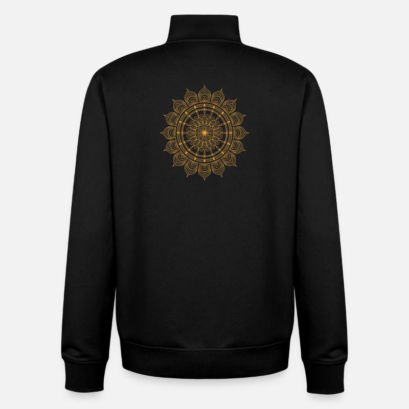 mandala - Sweat zippé unisexe en coton bio Stanley/Stella - noir
