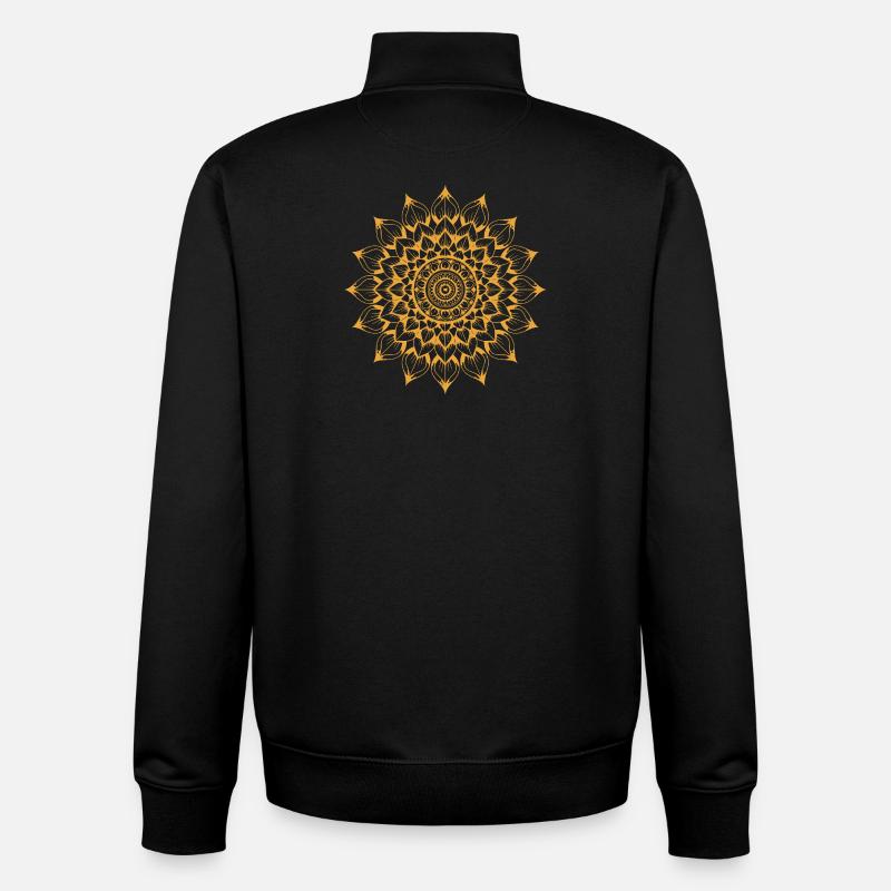 Mandala - Sweat zippé unisexe en coton bio Stanley/Stella - noir