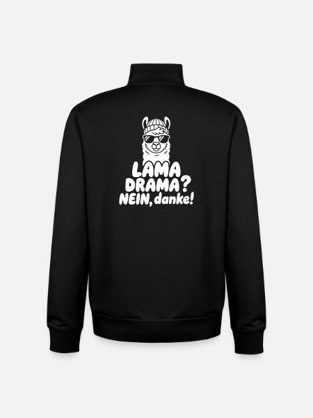 Lama Drama No Thanks - Unisex Organic Zip Sweatshirt by Stanley/Stella - black