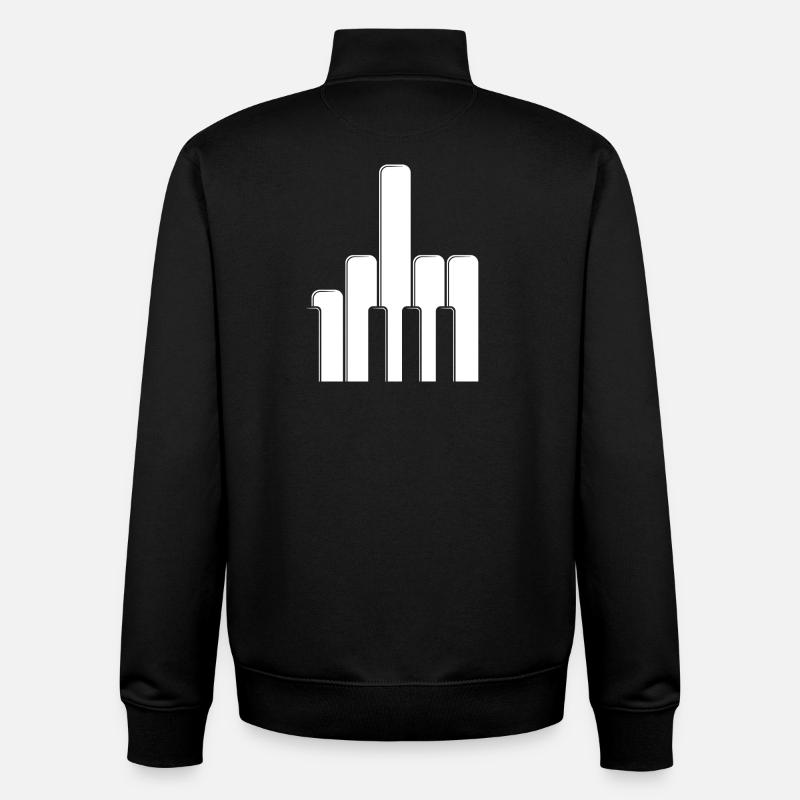 Klaviertasten Mittelfinger - Unisex Organic Zip Sweatshirt von Stanley/Stella - Schwarz